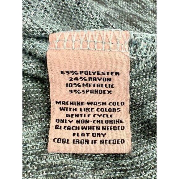 Juicy Couture Blue & Silver Metallic Ombre Cold Shoulder Knit Top Glam Croquette - Picture 11 of 13